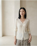 Ella | Timeless Knitted Cardigan for Autumn - Front View