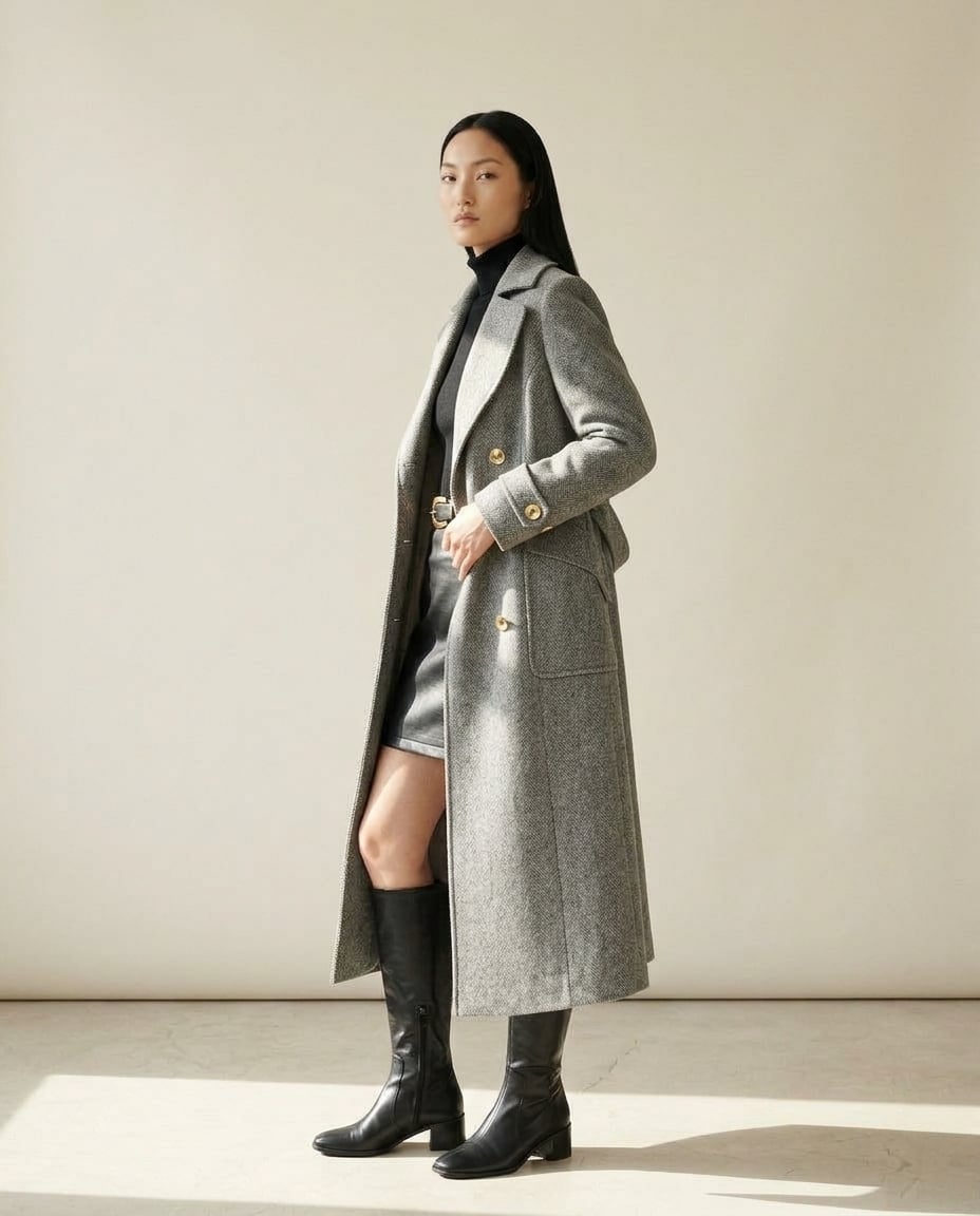 Ella | Timeless Wool Coat for Autumn/Winter — side | Maison Perigee
