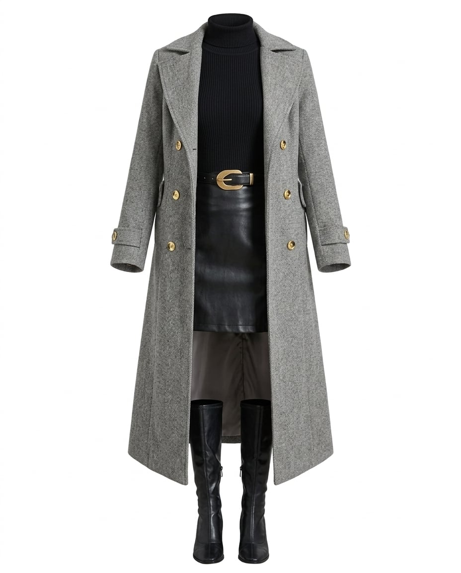 Ella | Timeless Wool Coat for Autumn/Winter — product white bg | Maison Perigee