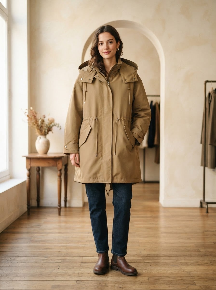 Éloïse - Hooded Parka Coat for Winter - front view