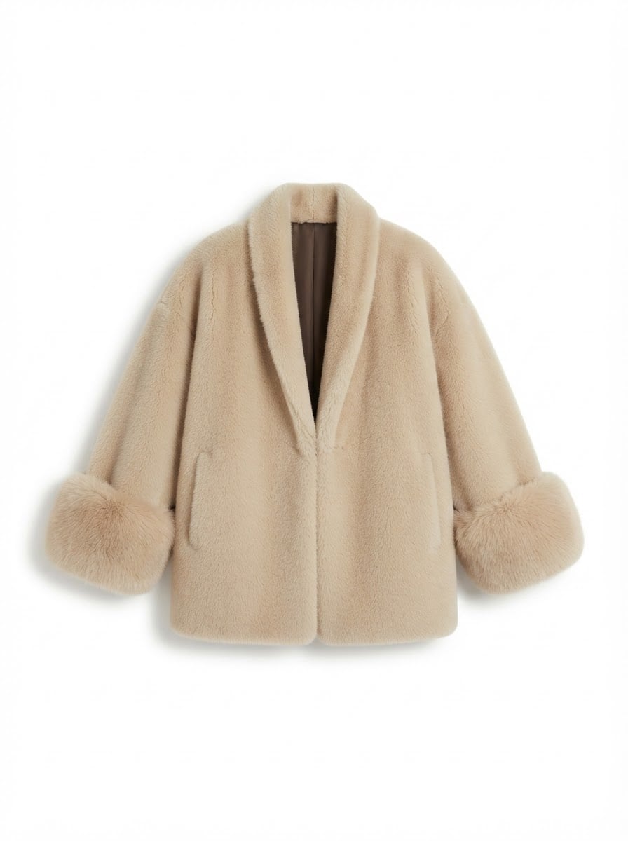 Éloïse - Luxe Faux Fur Coat for Winter - flat lay