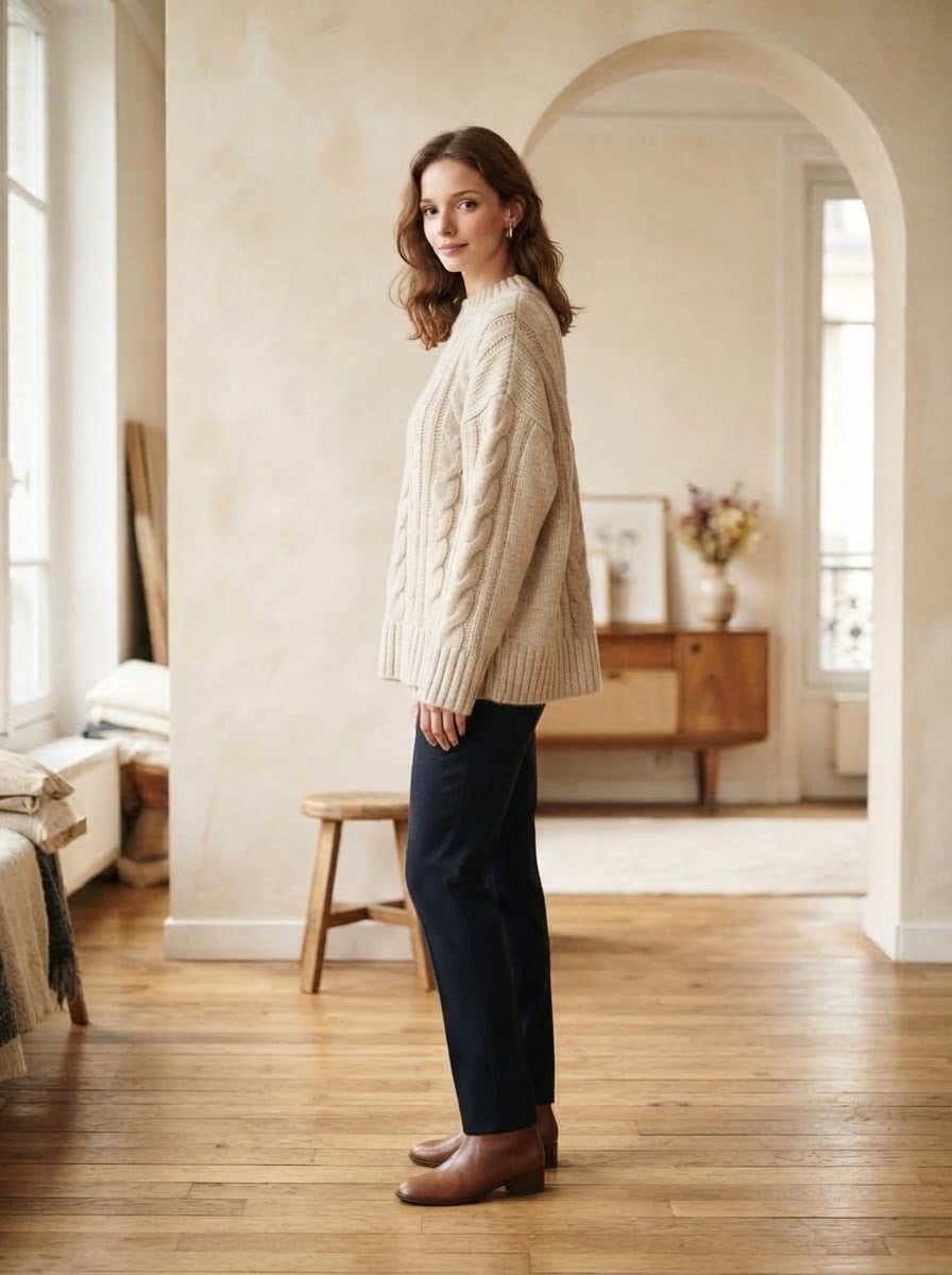Éloïse - Oversized Chunky Knit Jumper - side view