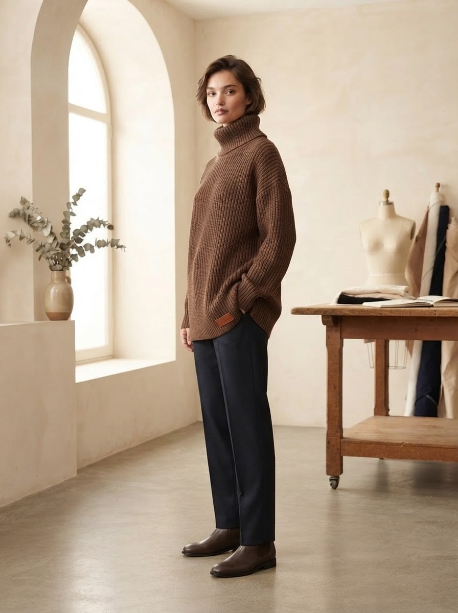 Éloïse - Oversized Chunky Knit Jumper - side view