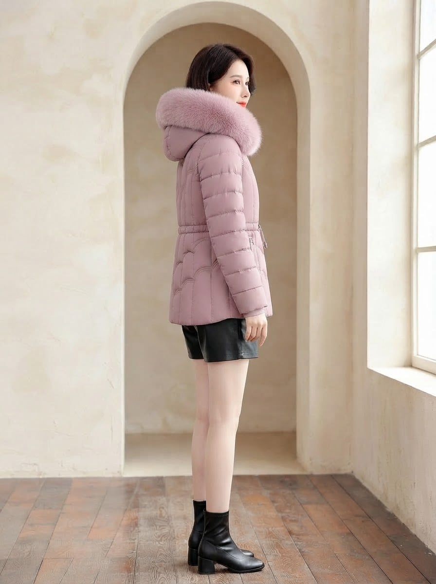 Éloïse - Quilted Puffer Coat - side view