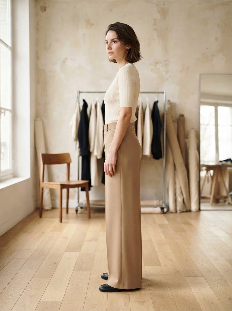 Éloïse - Wide-Leg Wool Trousers - side view