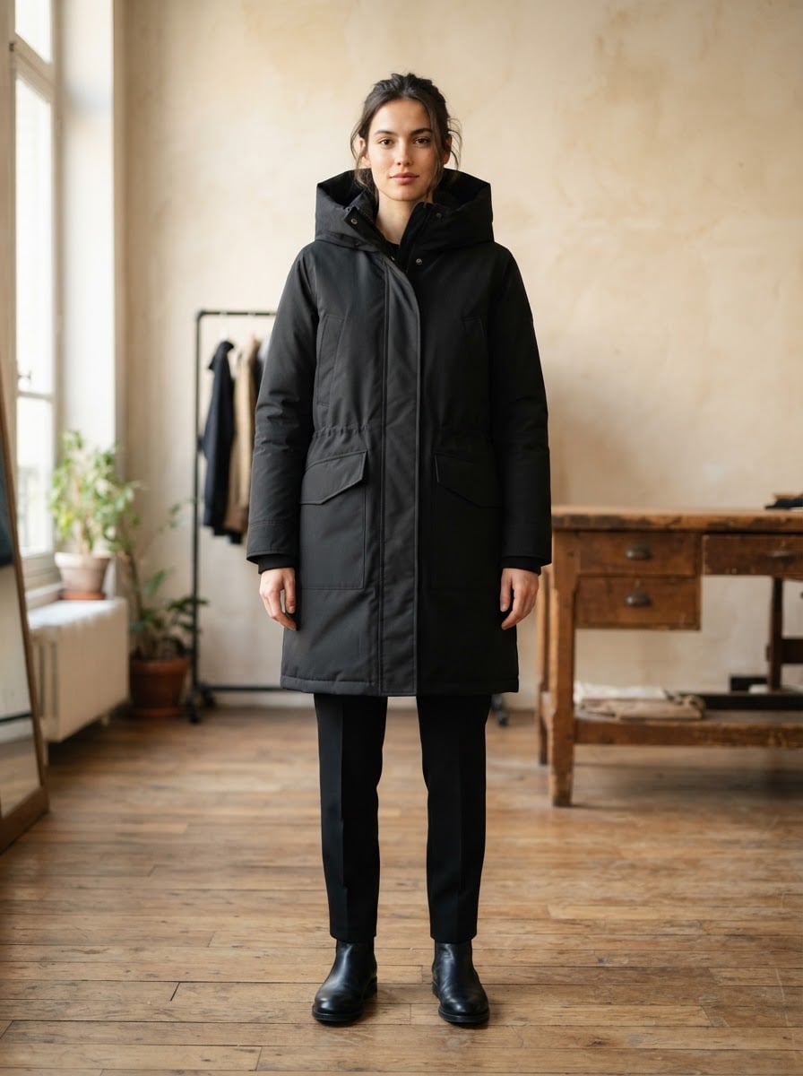Florence - Hooded Parka Coat for Winter - front view