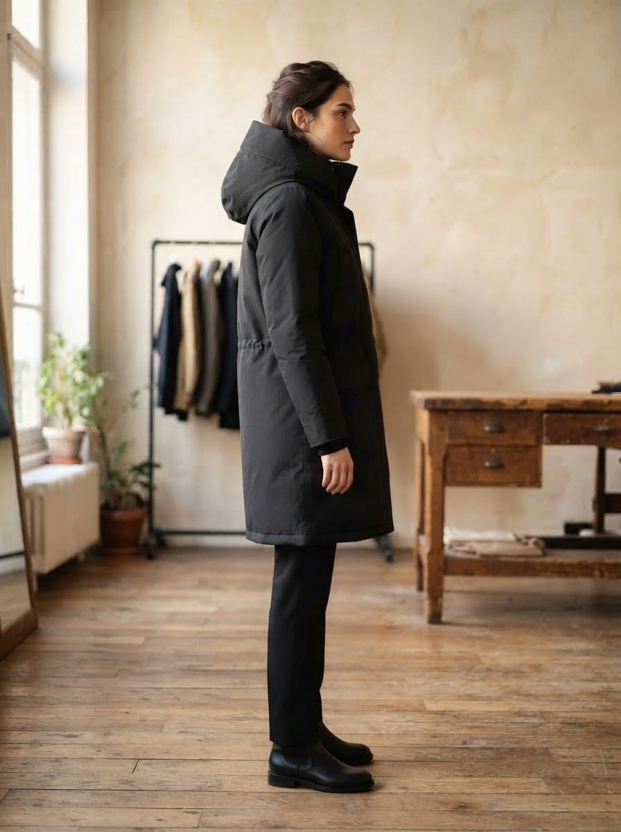 Florence - Hooded Parka Coat for Winter - side view