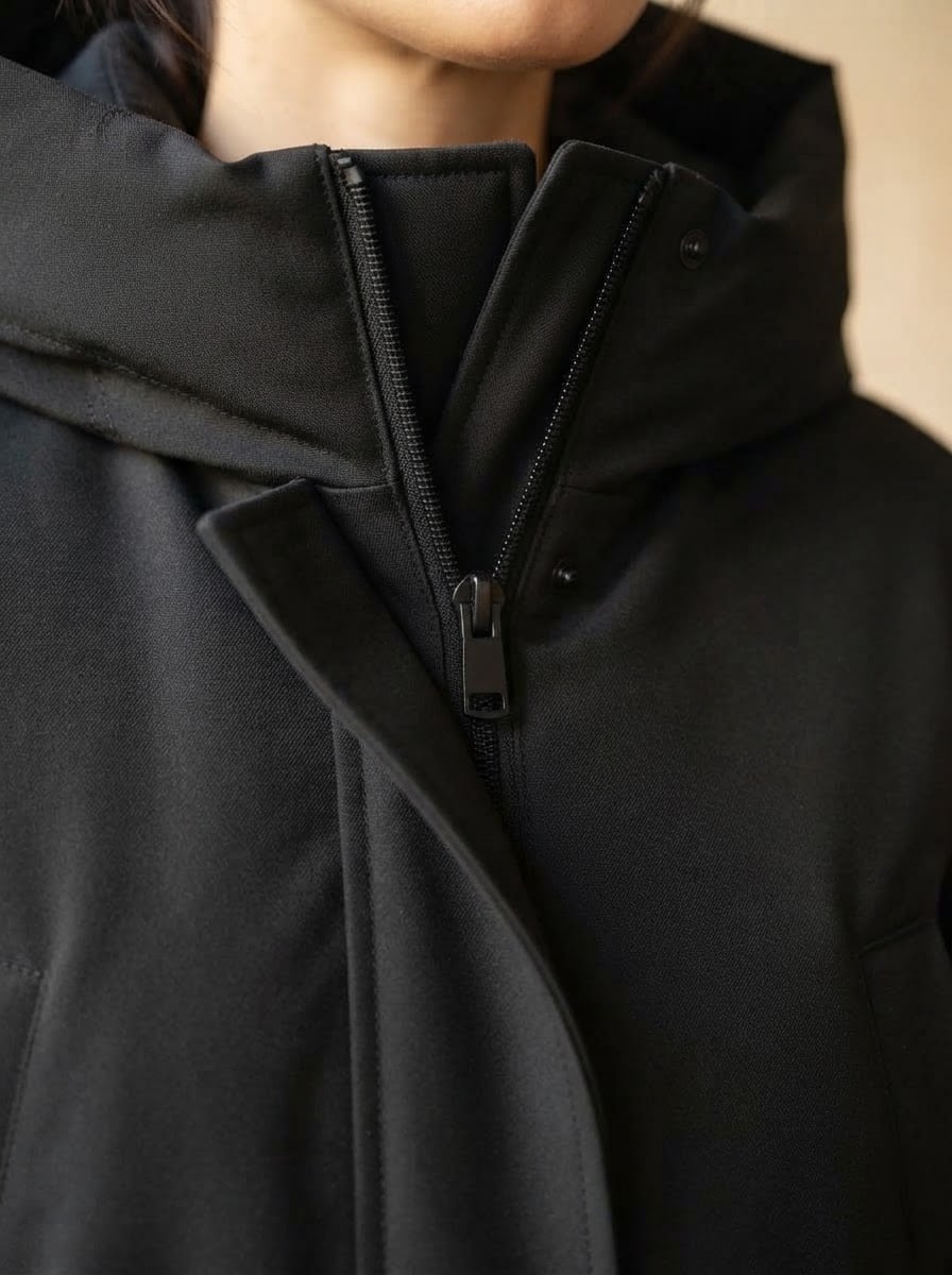 Florence - Hooded Parka Coat for Winter - detail close-up