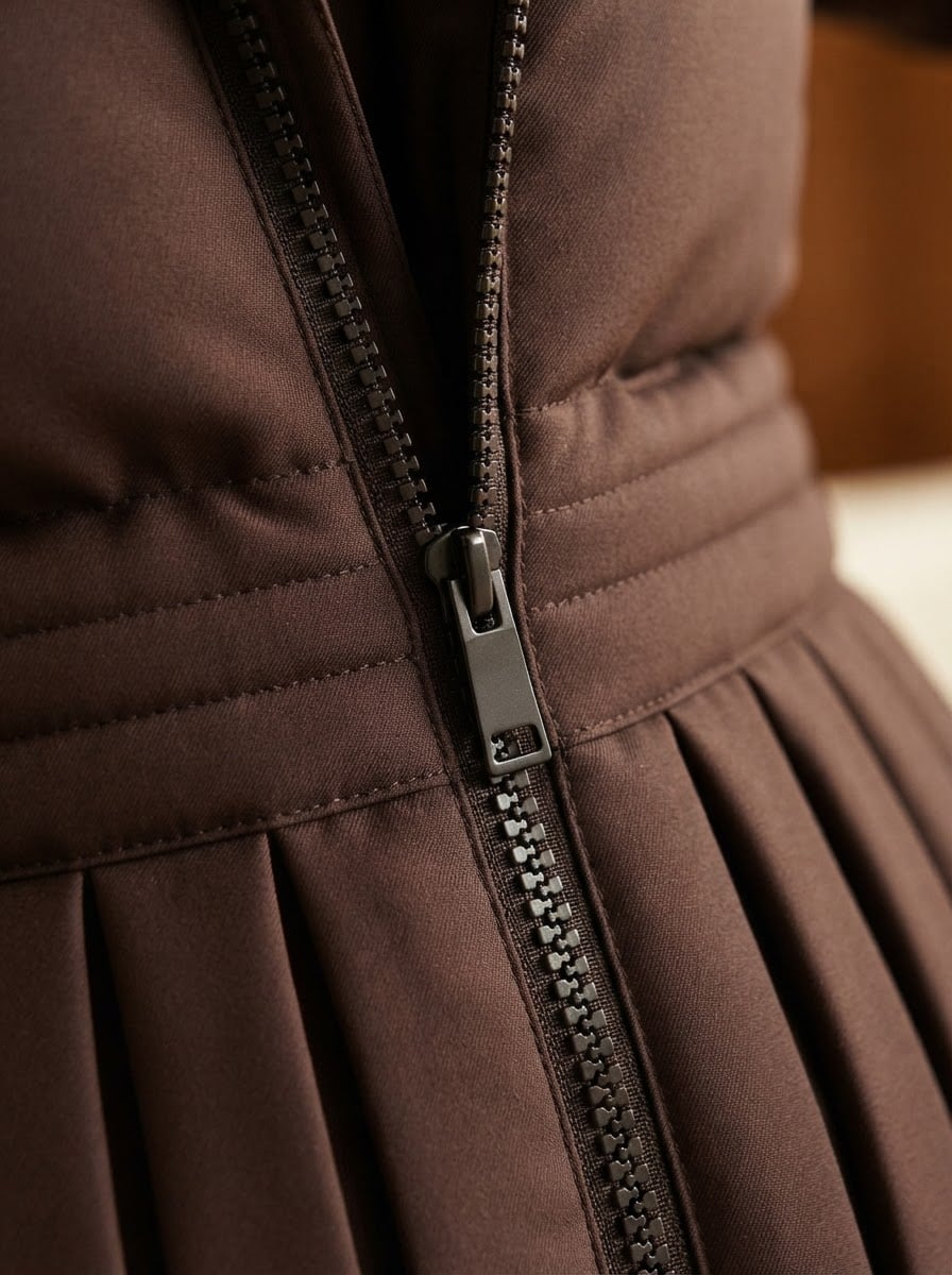 Florence - Hooded Parka Coat for Winter - detail close-up