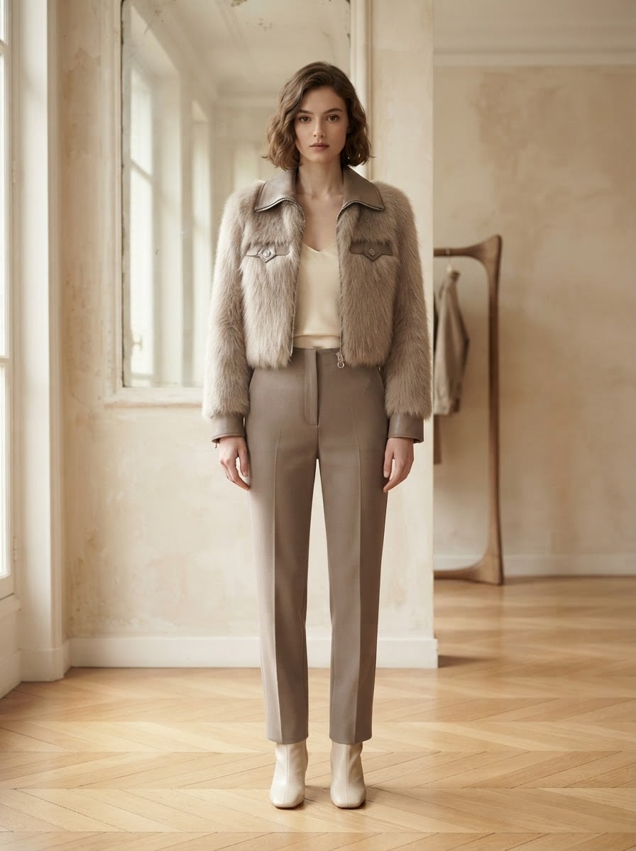 Florence - Luxe Faux Fur Coat for Winter - front view