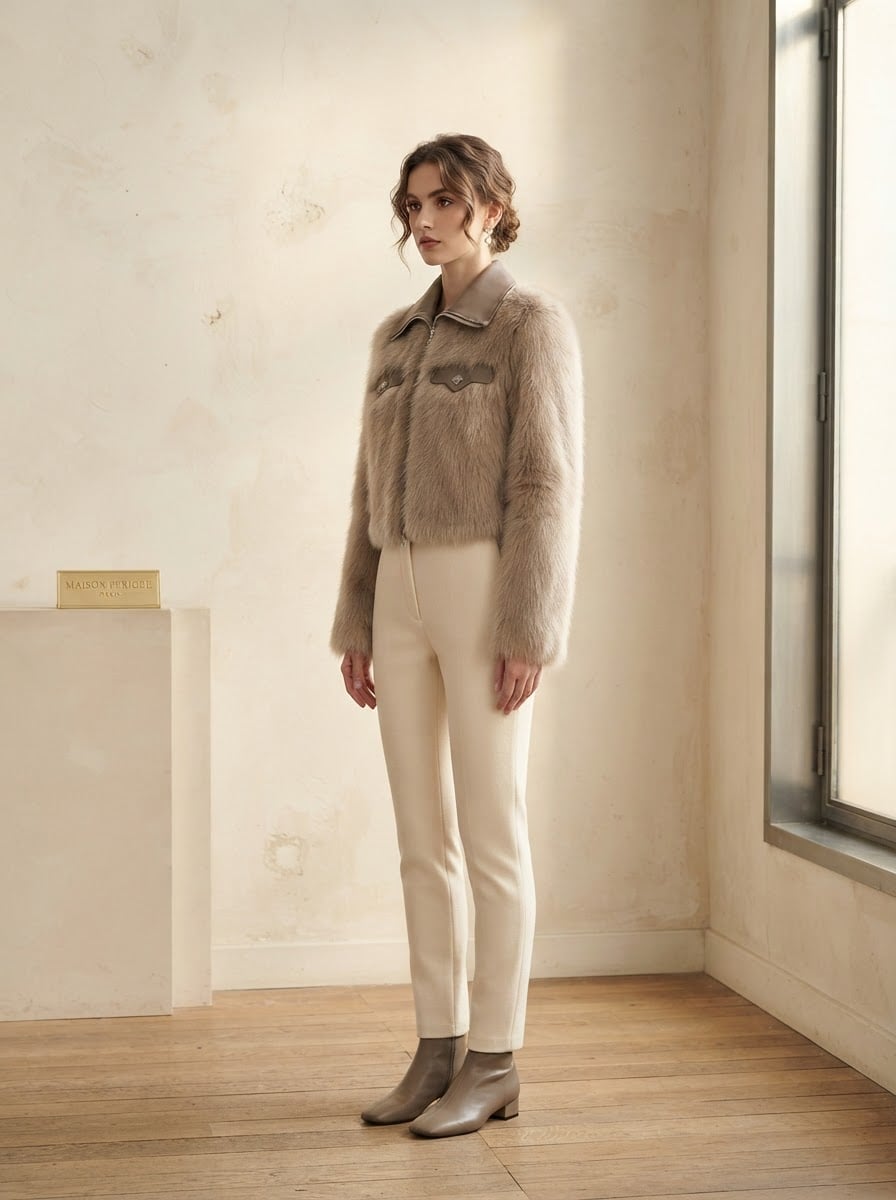 Florence - Luxe Faux Fur Coat for Winter - side view