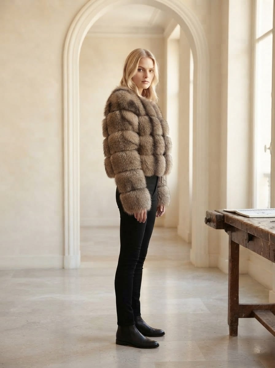 Florence - Luxe Faux Fur Coat for Winter - side view