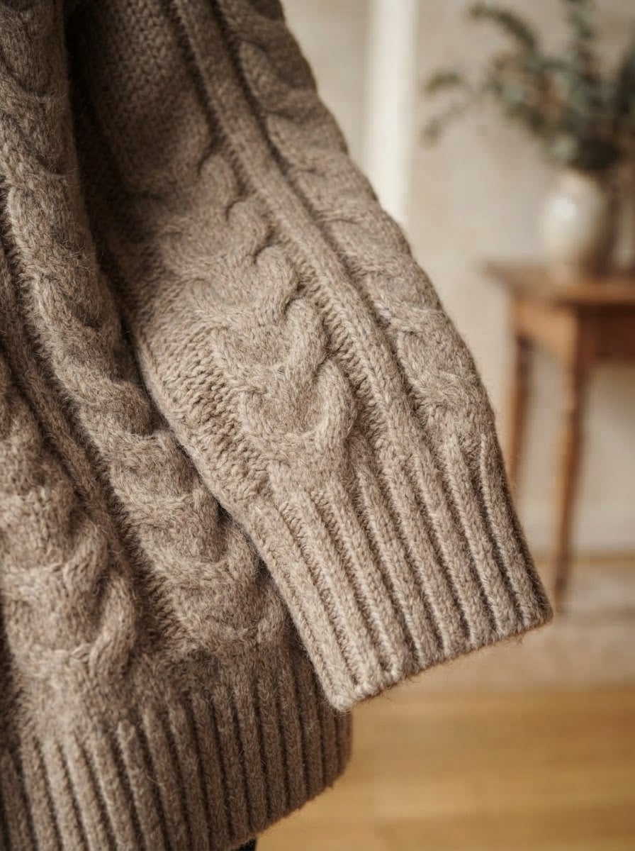 Florence - Oversized Chunky Knit Jumper - detail close-up