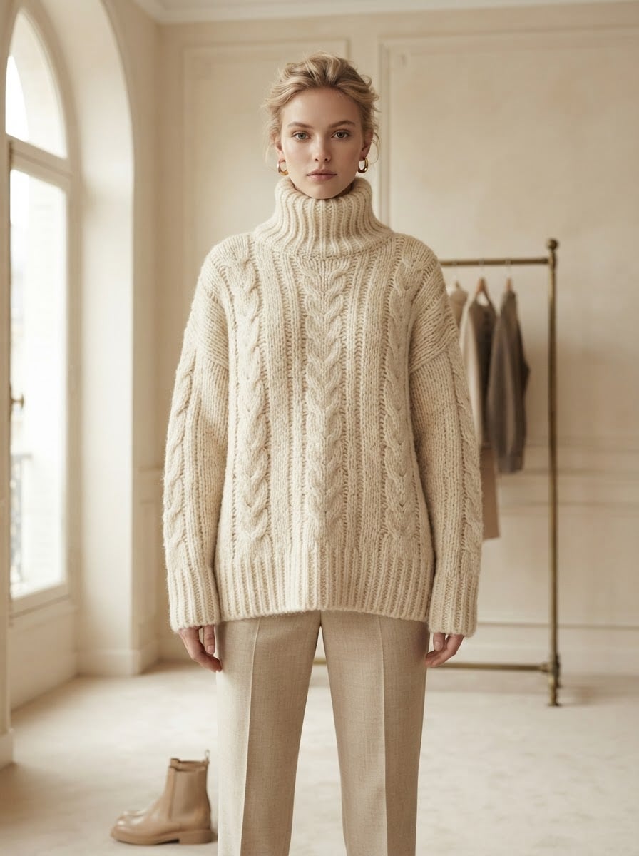 Florence - Oversized Chunky Knit Jumper - front view