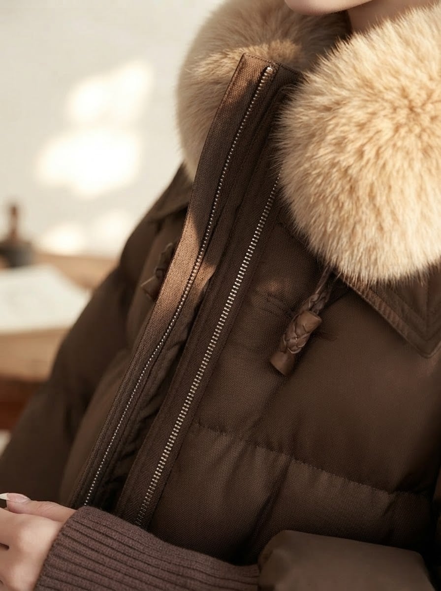 Florence - Quilted Puffer Coat - detail close-up