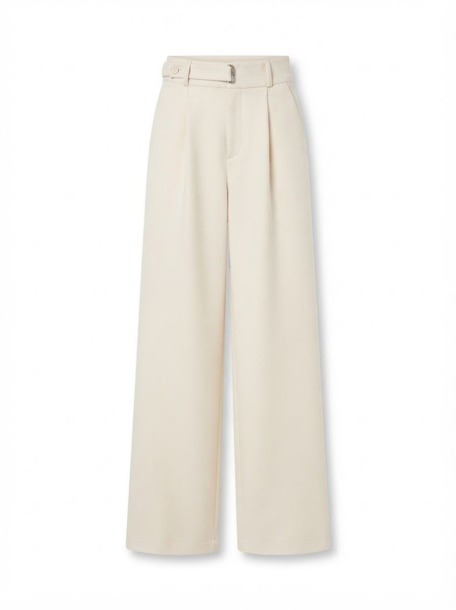 Florence - Wide-Leg Wool Trousers - flat lay