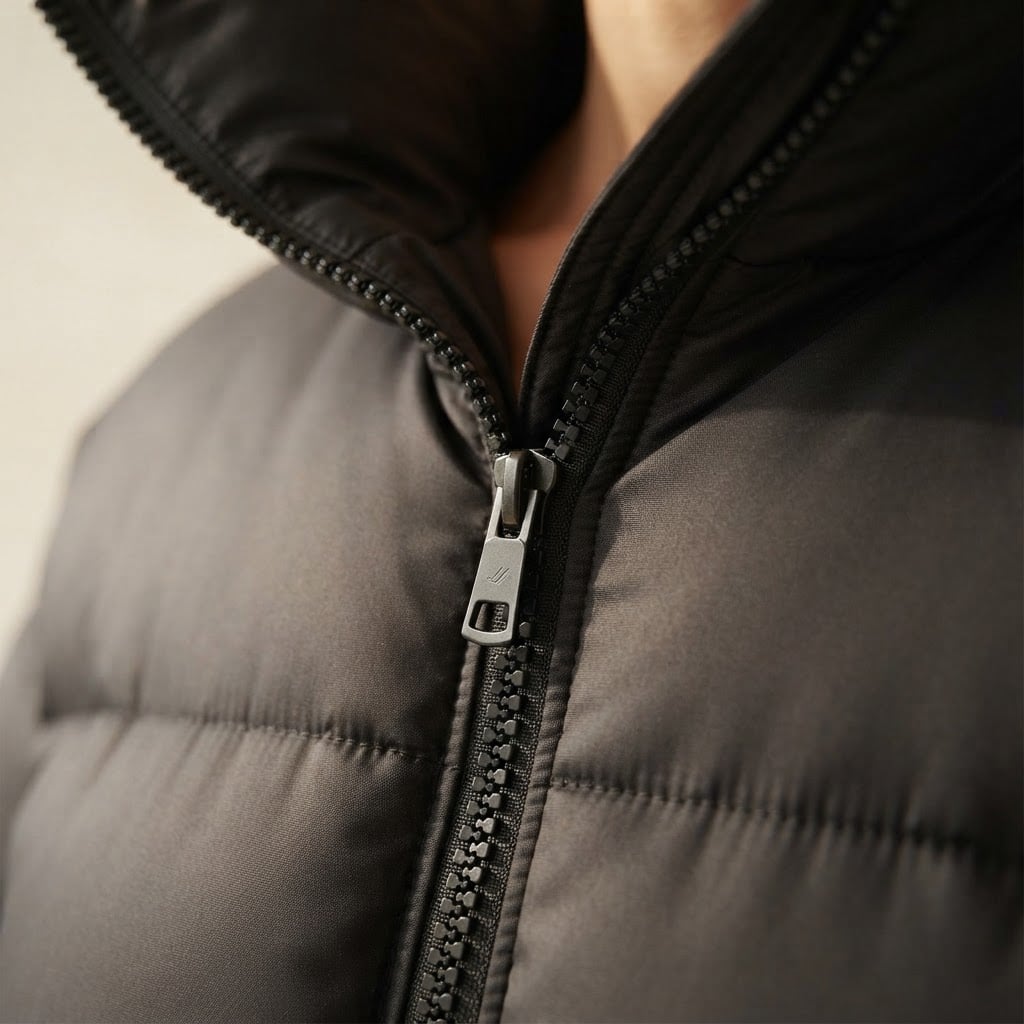 Freya | Effortless Puffer Jacket for Winter - Detail Close-Up