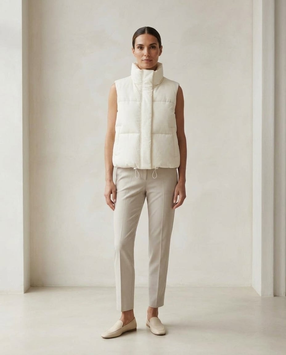 Freya | Effortless Puffer Vest for Autumn/Winter — front | Maison Perigee