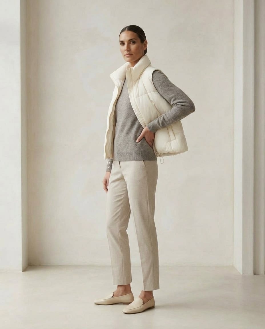 Freya | Effortless Puffer Vest for Autumn/Winter — side | Maison Perigee