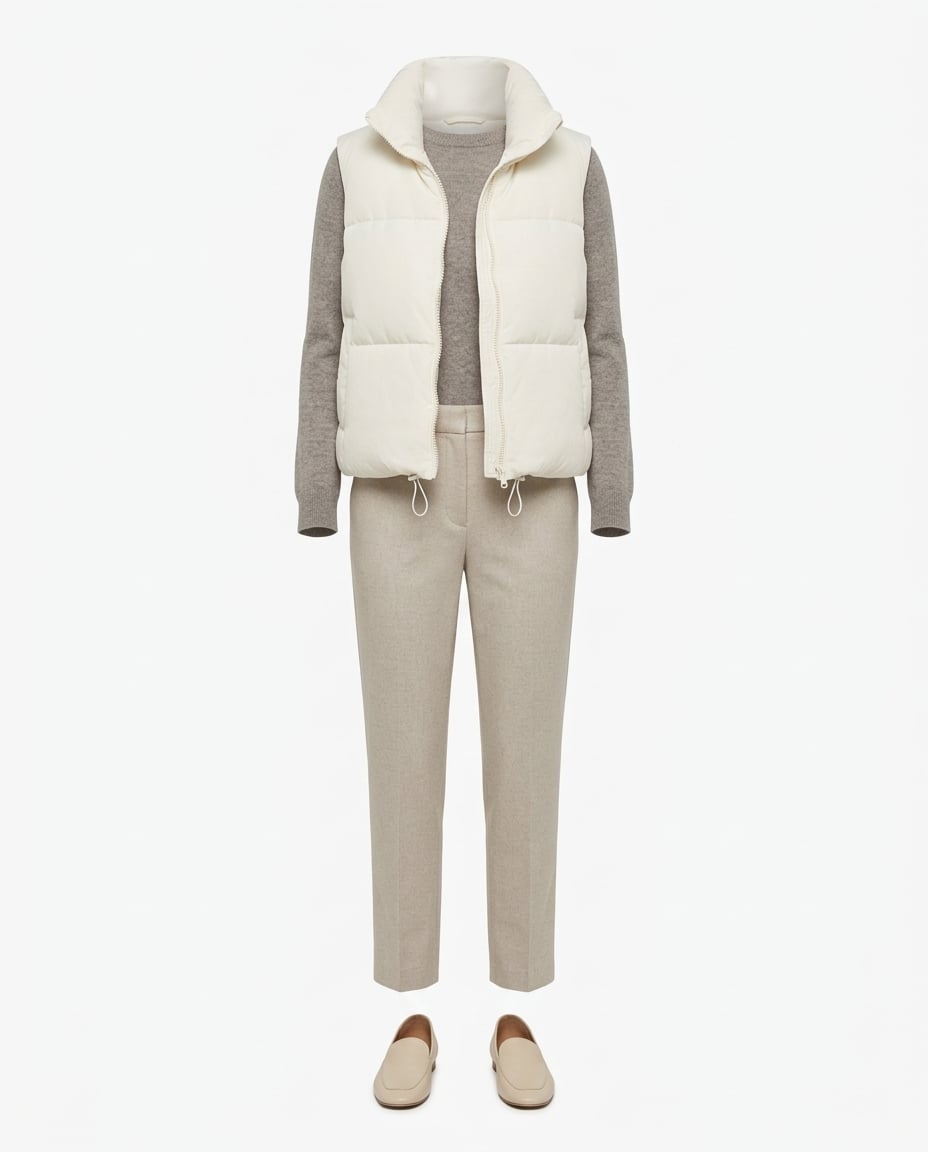 Freya | Effortless Puffer Vest for Autumn/Winter — product white bg | Maison Perigee