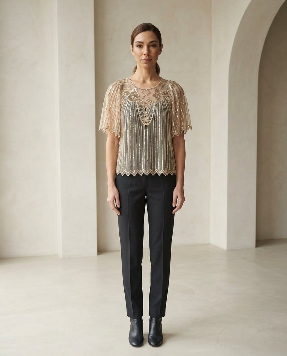 Freya | Elegant Embellished Capelet for Autumn/Winter - Front View