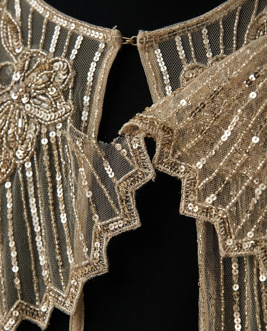 Freya | Elegant Embellished Capelet for Autumn/Winter - Detail Close-Up