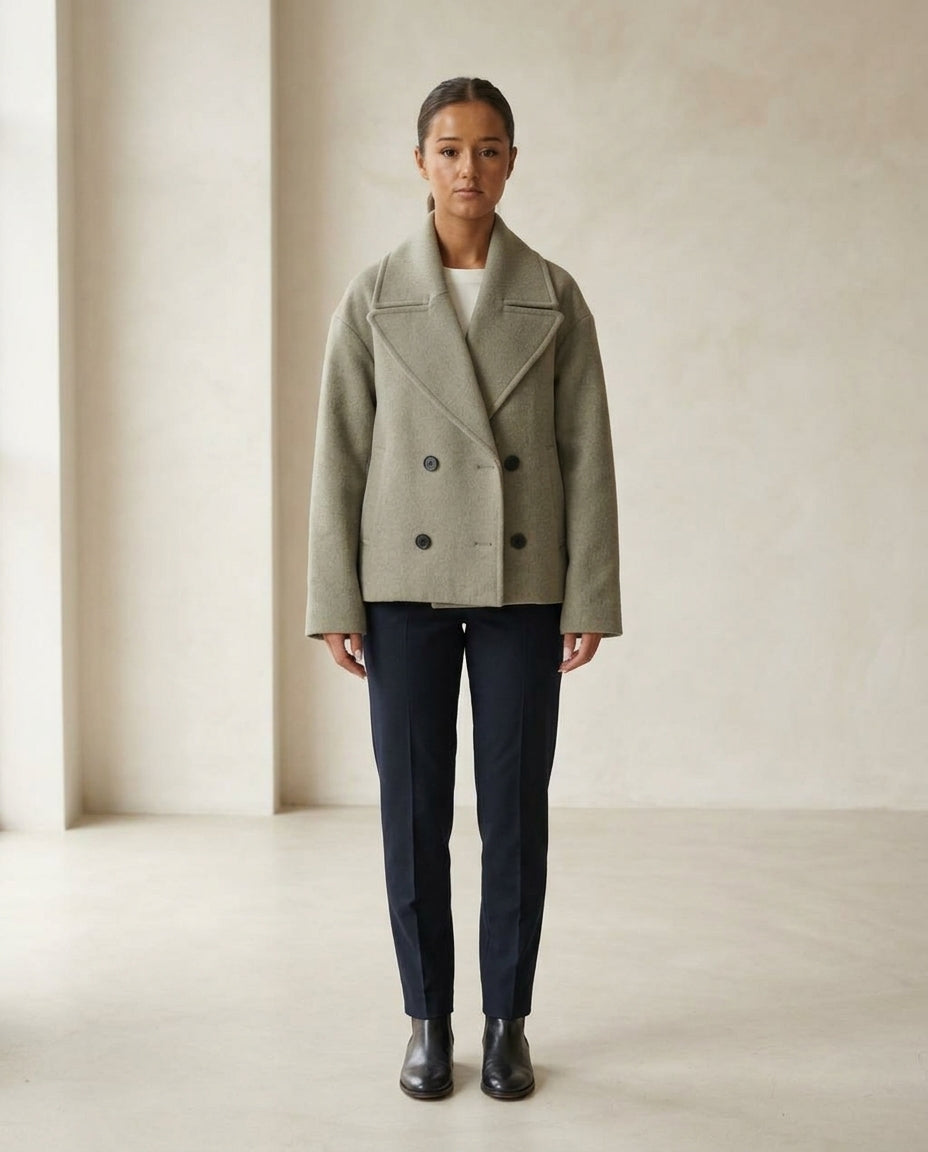 Freya | Elegant Short Coat for Winter - Front View