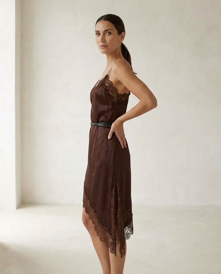 Freya | Refined Satin Slip Dress — side | Maison Perigee