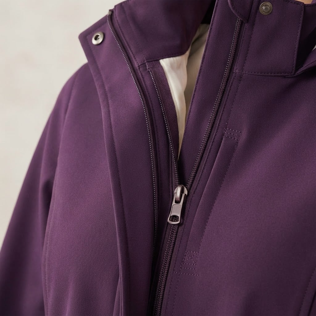 Freya | Sophisticated Hooded Jacket for Autumn/Winter - Detail Close-Up