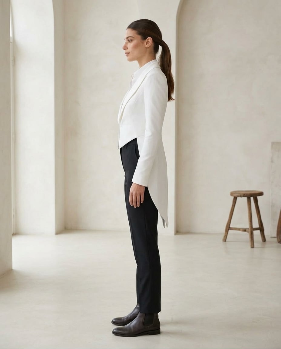 Freya | Sophisticated Tailcoat Blazer for Autumn/Winter - Side View