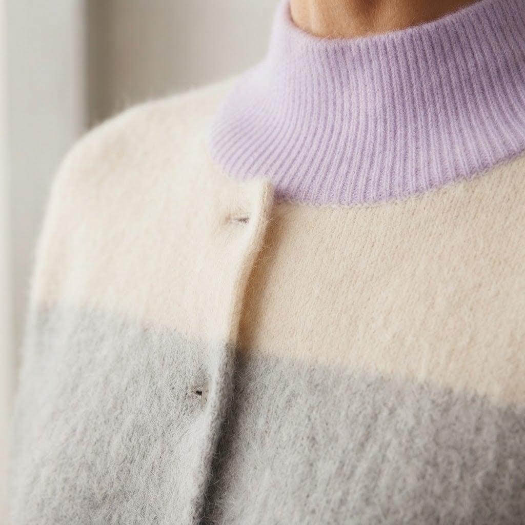 Freya | Timeless Brushed Knit Sweater for Autumn/Winter - Detail Close-Up