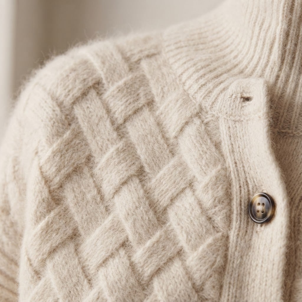 Freya | Timeless Turtleneck Sweater for Winter - Detail Close-Up