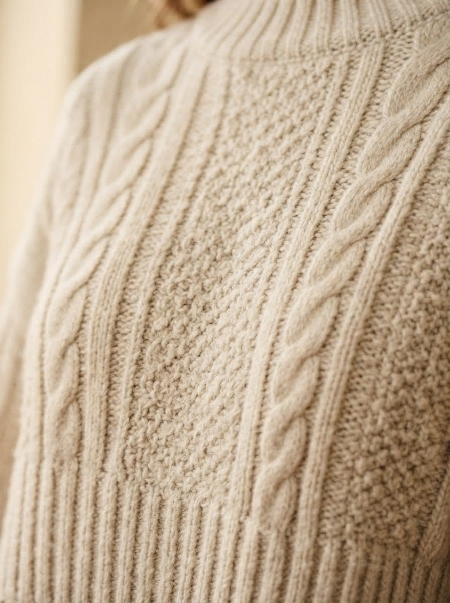 Isabelle - Cosy Knit Sweater Dress - detail close-up