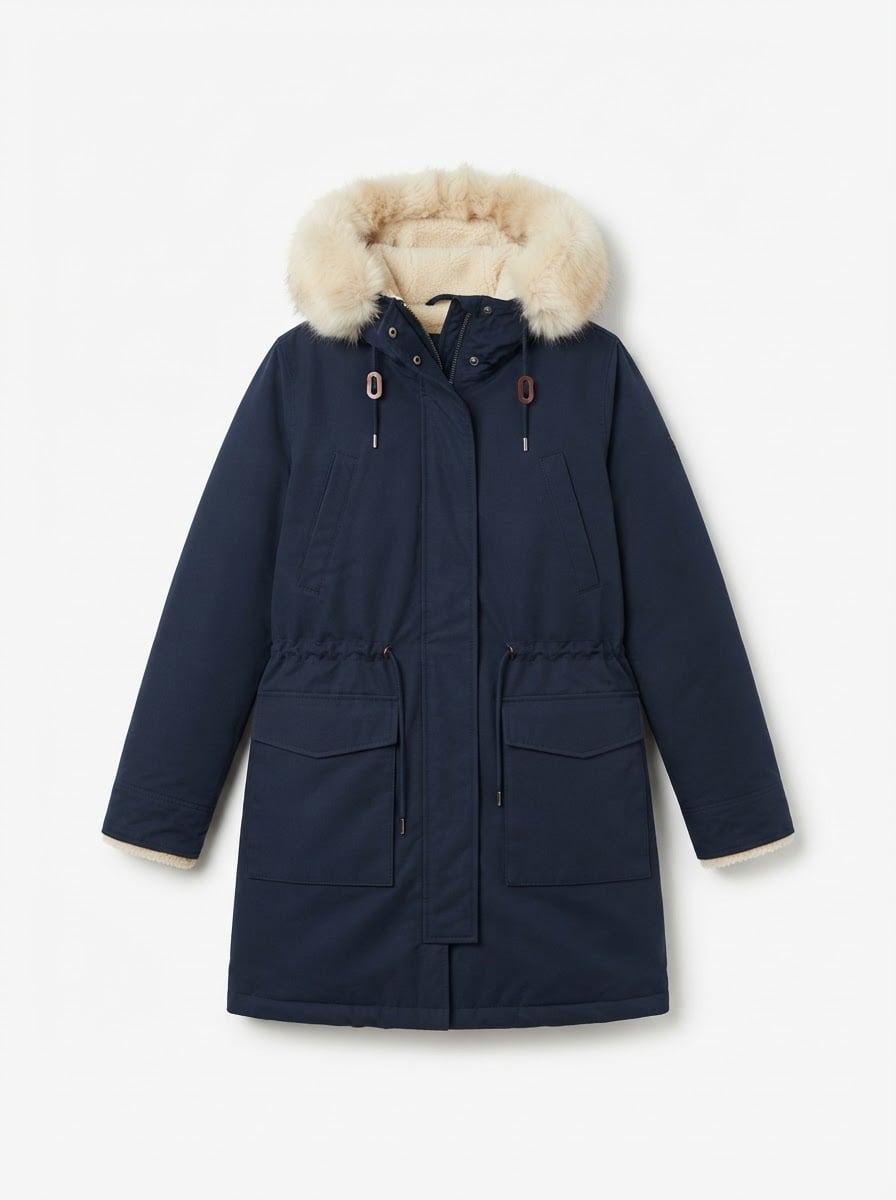 Isabelle - Hooded Parka Coat for Winter - flat lay