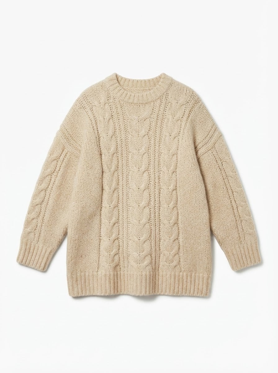 Isabelle - Oversized Chunky Knit Jumper - flat lay