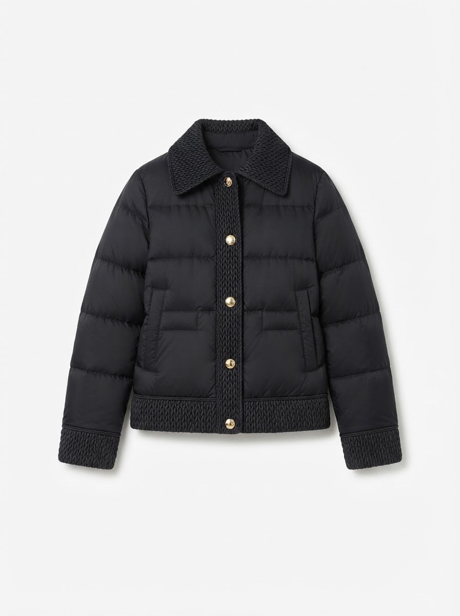 Isabelle - Quilted Puffer Coat - flat lay