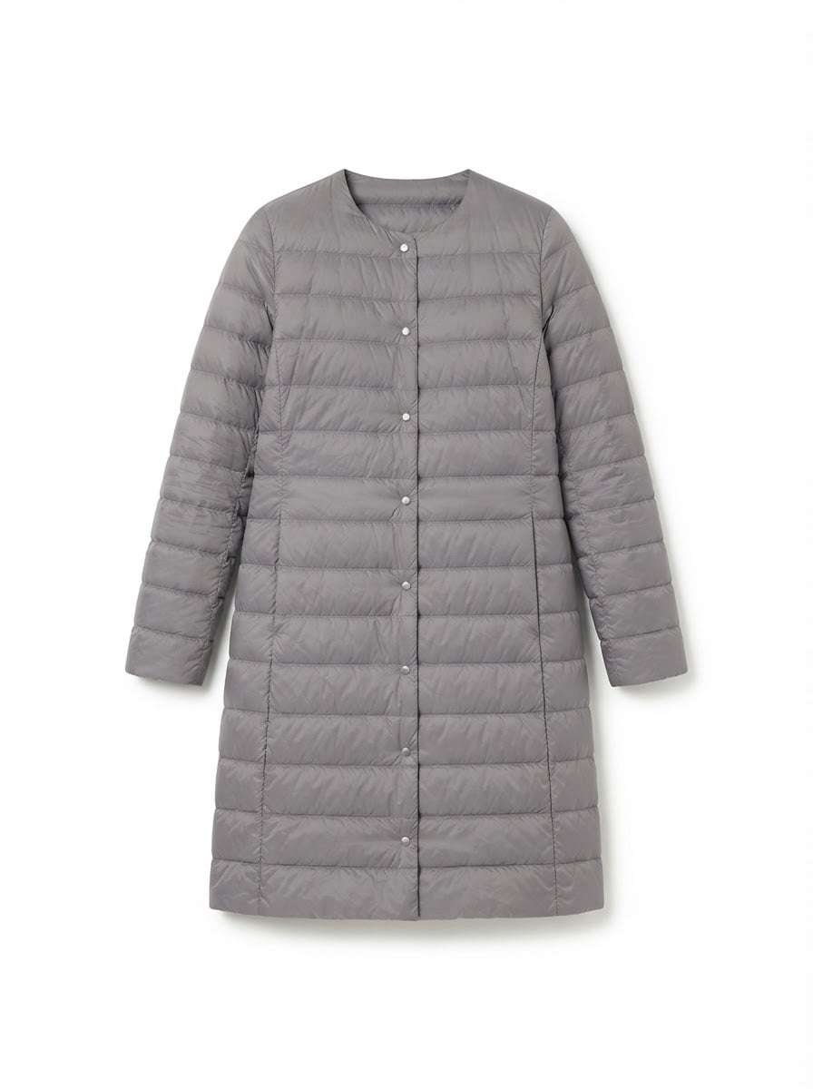 Isabelle - Quilted Puffer Coat - flat lay