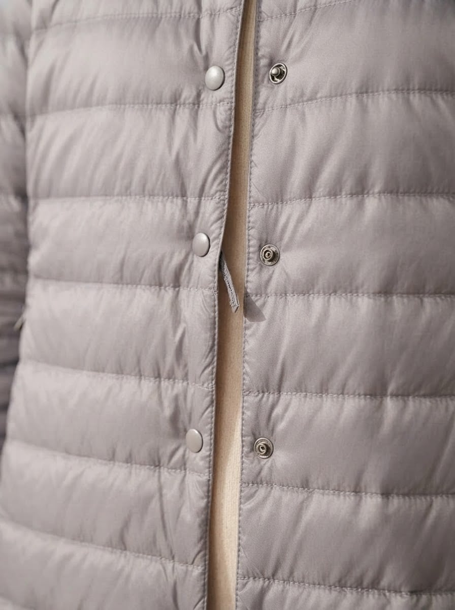 Isabelle - Quilted Puffer Coat - detail close-up