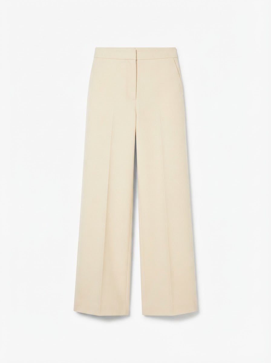 Isabelle - Wide-Leg Wool Trousers - flat lay