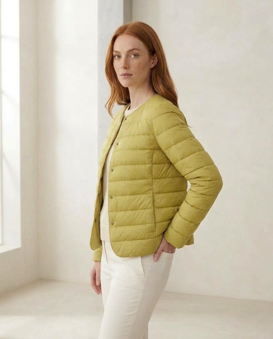 Isla | Effortless Quilted Jacket for Autumn/Winter — side | Maison Perigee