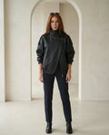 Isla | Elegant Faux Leather Jacket for Autumn/Winter - Front View