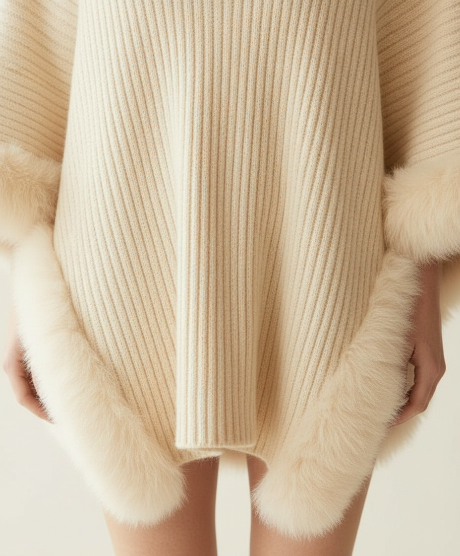 Isla | Elegant Ribbed Fur Poncho for Winter - part 4