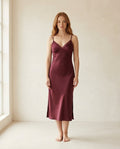 Isla | Elegant Satin Slip Dress — front | Maison Perigee
