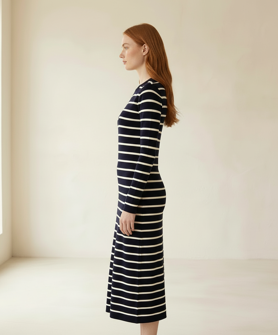 Isla | Elegant Striped Midi Dress for Autumn/Winter - part 2