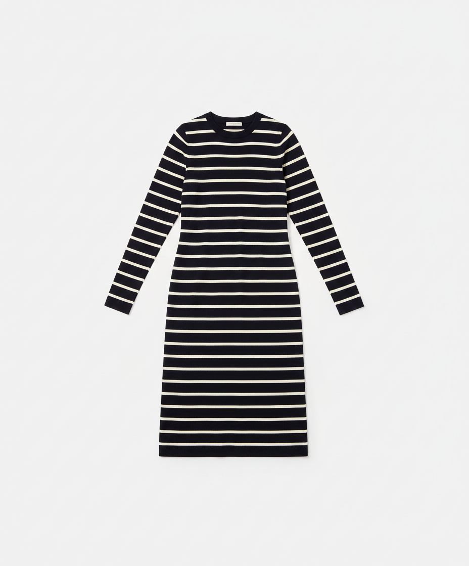 Isla | Elegant Striped Midi Dress for Autumn/Winter - part 3