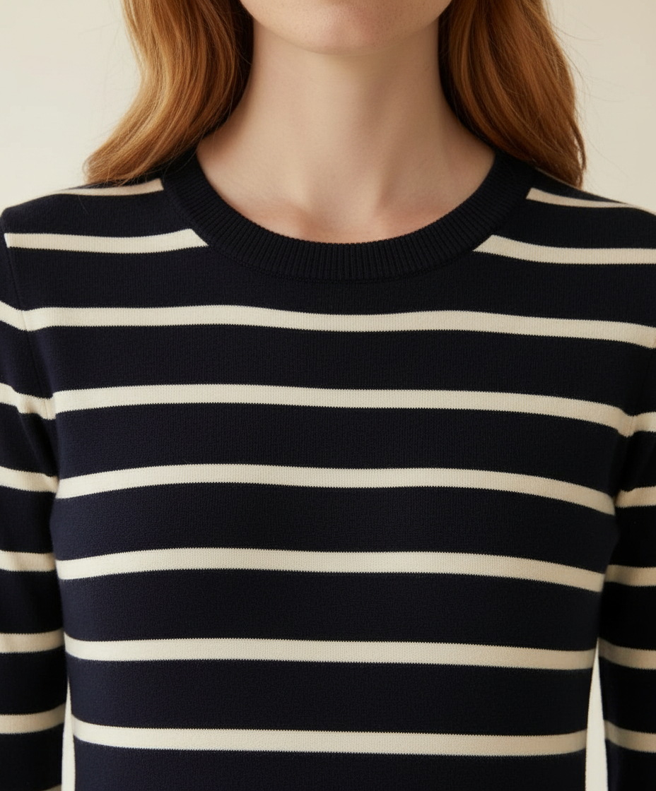 Isla | Elegant Striped Midi Dress for Autumn/Winter - part 4