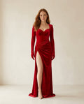 Isla | Elegant Velvet Gown for Autumn/Winter — front | Maison Perigee