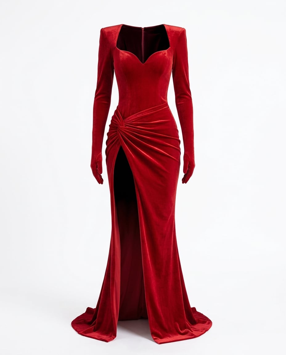 Isla | Elegant Velvet Gown for Autumn/Winter — product white bg | Maison Perigee