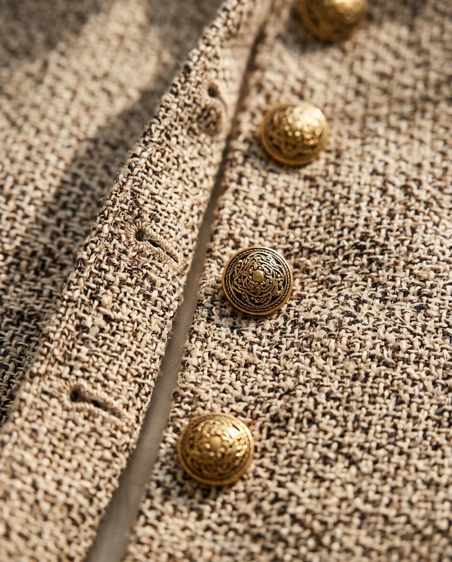 Isla | Refined Tweed Jacket for Autumn/Winter — detail | Maison Perigee