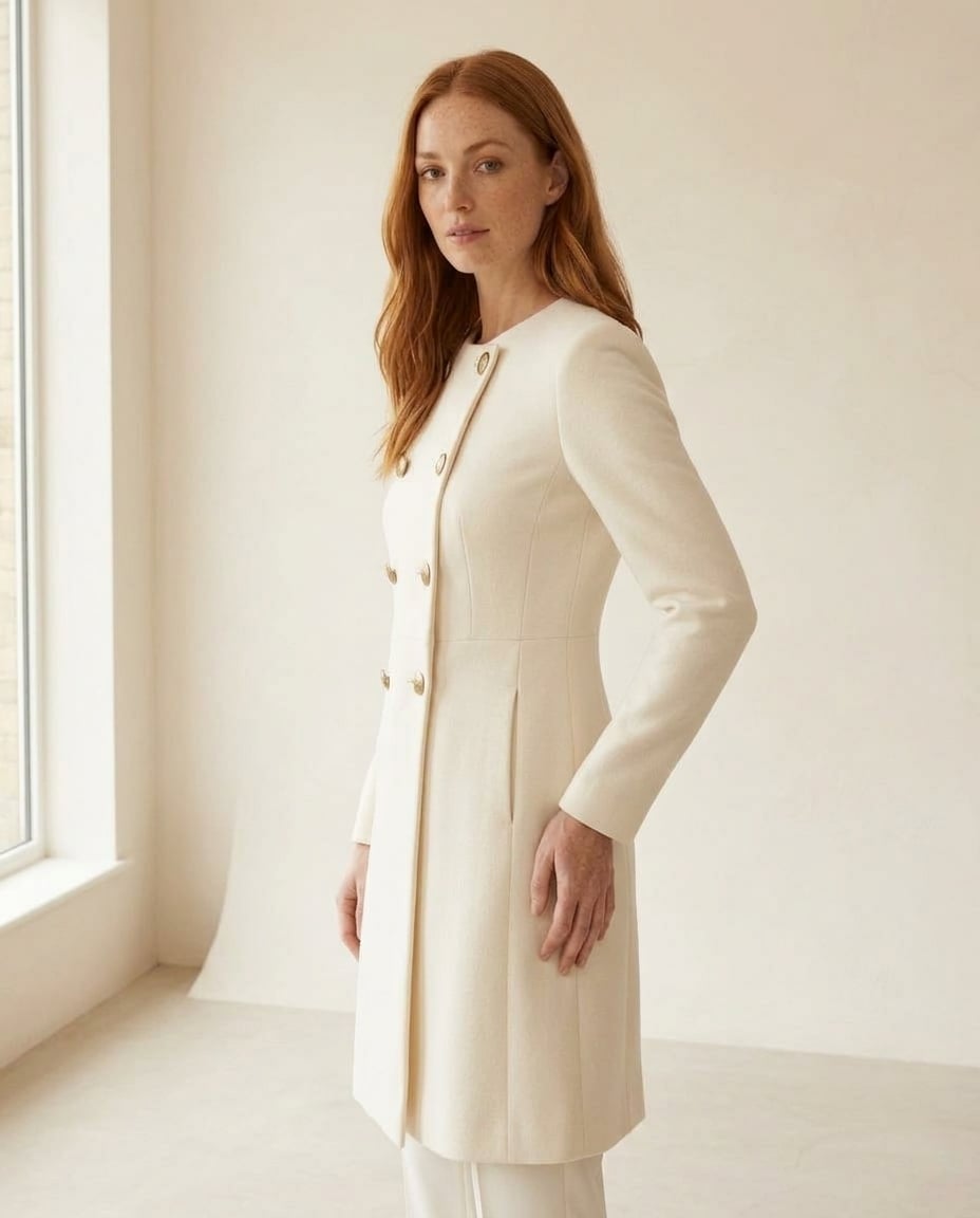Isla | Timeless Double-Breasted Coat for Autumn/Winter — side | Maison Perigee